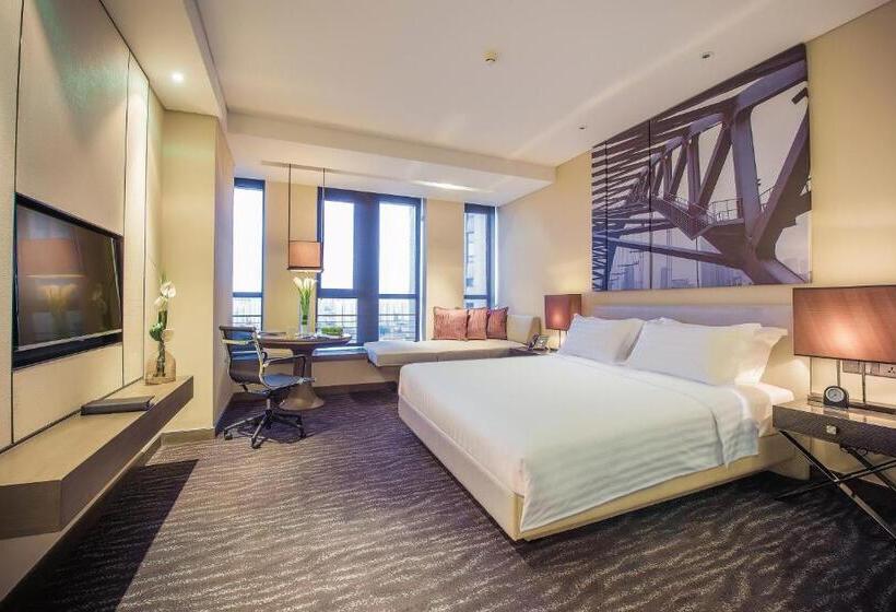 חדר דלוקס,מיטת קינג עם נוף לעיר, Pan Pacific Tianjin