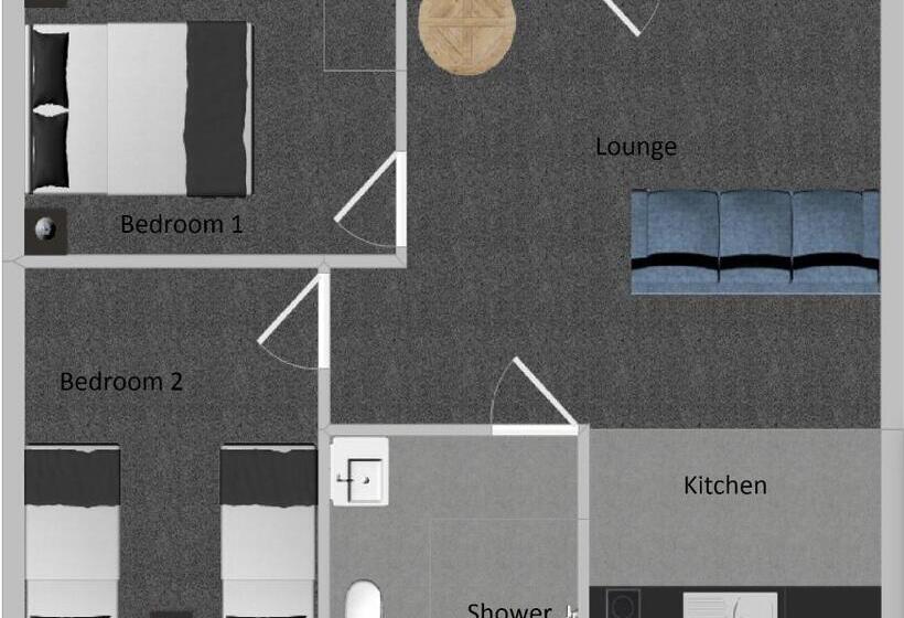 침실 2개 아파트, Tudor Park Motel