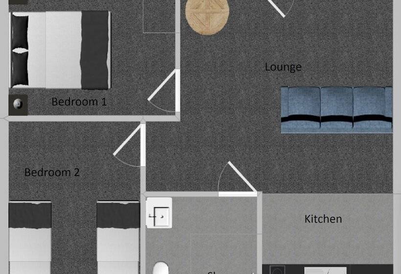 침실 2개 아파트, Tudor Park Motel