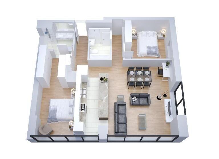 침실 2개 아파트, Corporate Keys   Freshwater Place