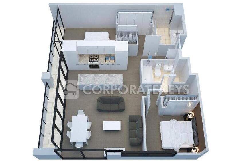 2침실 프리미엄 아파트, Corporate Keys   Freshwater Place