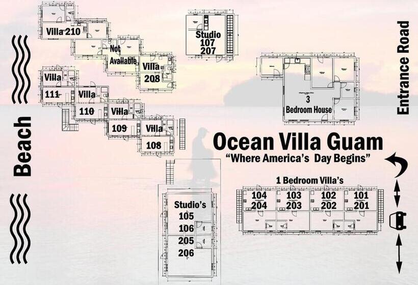 ویلای 1 خوابه با چشم‌انداز دریا, Ocean Villa Guam