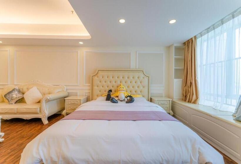 اتاق لوکس با تخت دو نفره بزرگ, Windsleep International Apartment Hotel Free Delivery To The Venue Of The Canton Fair&cantonese Brea