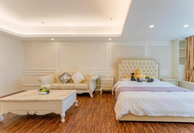 اتاق لوکس با تخت دو نفره بزرگ, Windsleep International Apartment Hotel Free Delivery To The Venue Of The Canton Fair&cantonese Brea