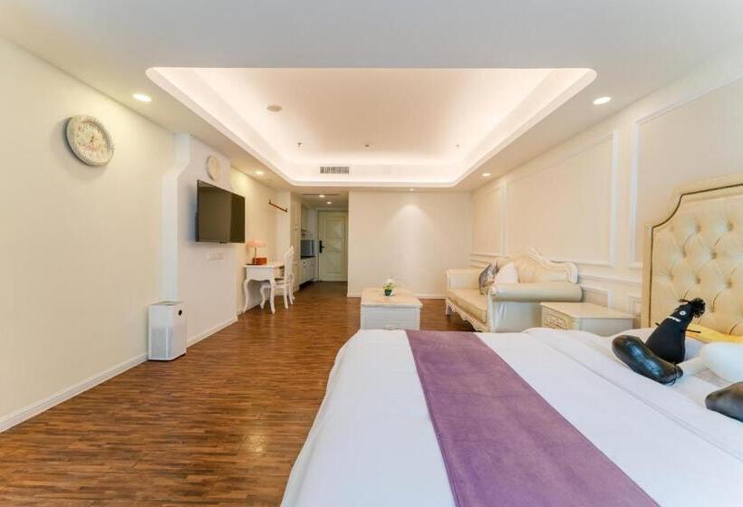 اتاق لوکس با تخت دو نفره بزرگ, Windsleep International Apartment Hotel Free Delivery To The Venue Of The Canton Fair&cantonese Brea