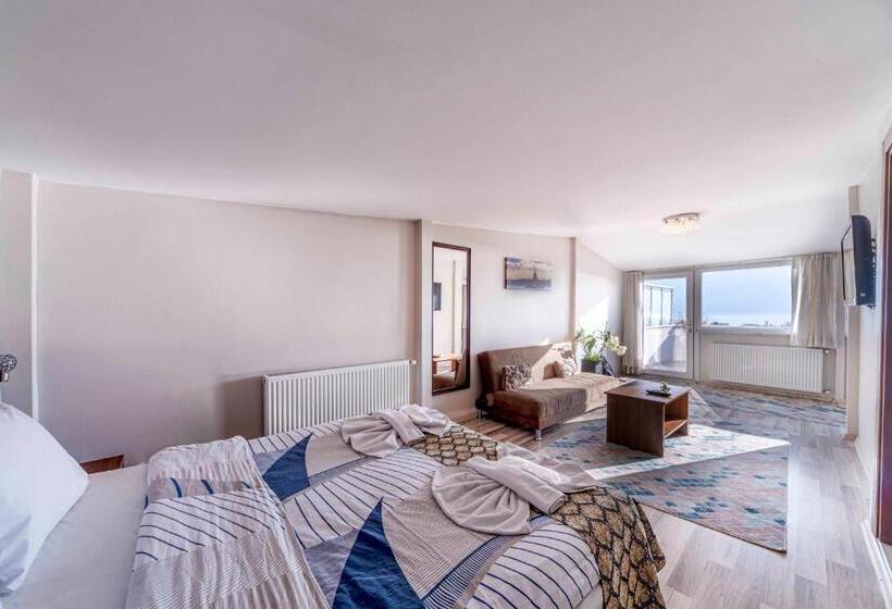 اتاق استاندارد با بالکن و چشم‌انداز دریا, City Hall Apart Hotel Sultanahmet