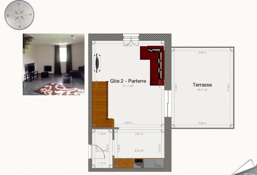 Апартаменты Deluxe 1 Спальня, B&b Au Moulin 1771