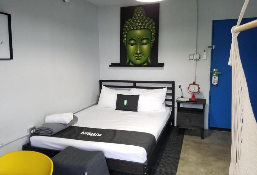 اتاق استاندارد با بالکن و چشم‌انداز دریا, Nomada Urban Beach Hostel Calle Loiza