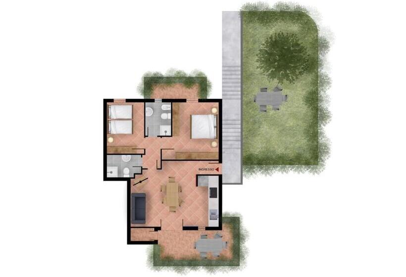내측 침실 1개 아파트, Residenza Corte Casara