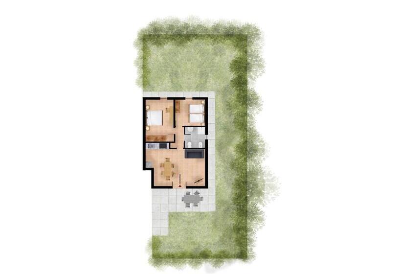 침실 1개 가든 전망 아파트, Residenza Corte Casara