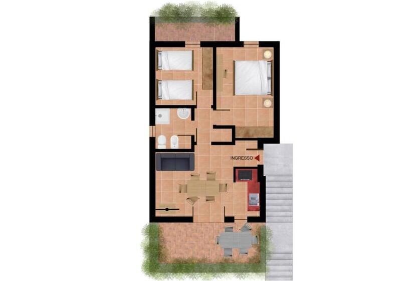 침실 1개 발코니 아파트, Residenza Corte Casara