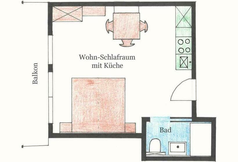 Студио Стандарт с Балконом, Appartment Ransburggut