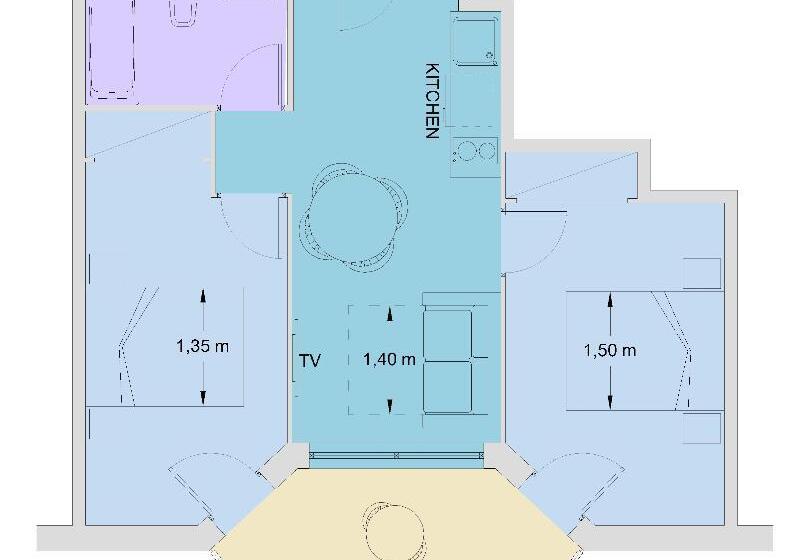 带2个卧室的公寓, Aparthotel Miami Park
