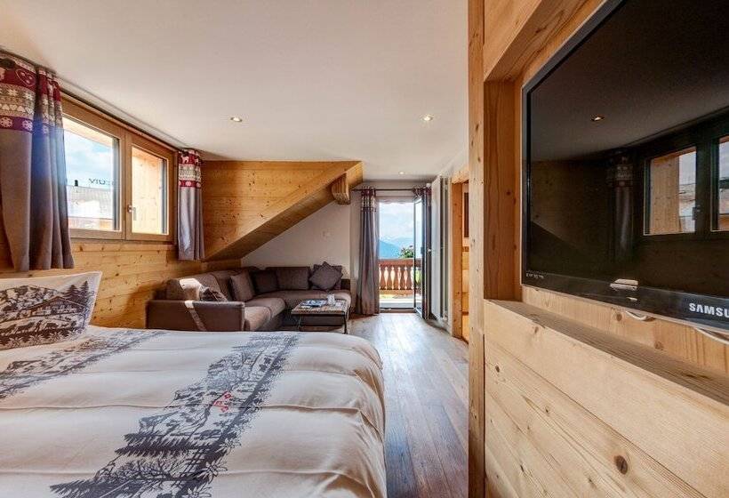اتاق استاندارد با بالکن, Alpe Fleurie Hôtel & Restaurant