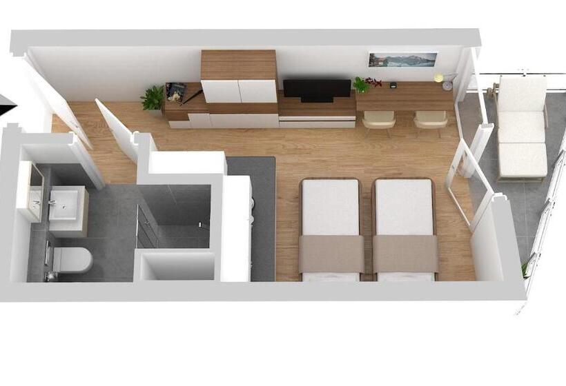 آپارتمان 1 خوابه با بالکن, Apart Hotel Messe Munich   My Room Apartments