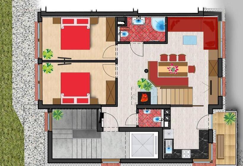1 Bedroom Penthouse Apartment, Apart Central – Premium Mountain&garden