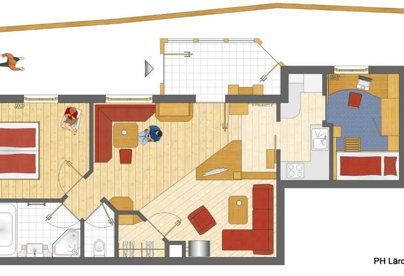 Апартаменты 1 Спальня с Видом, Alpin Panoramahotel Lärchenhof