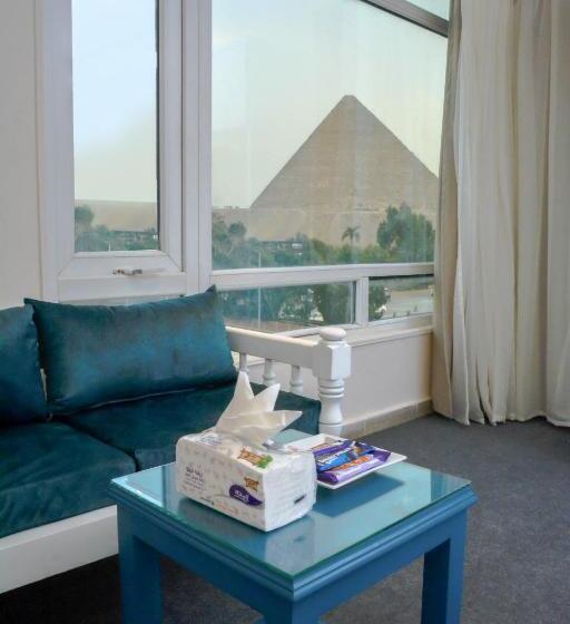 Standard Room King Size Bed, Turquoise Pyramids & Grand Egyptian Museum View
