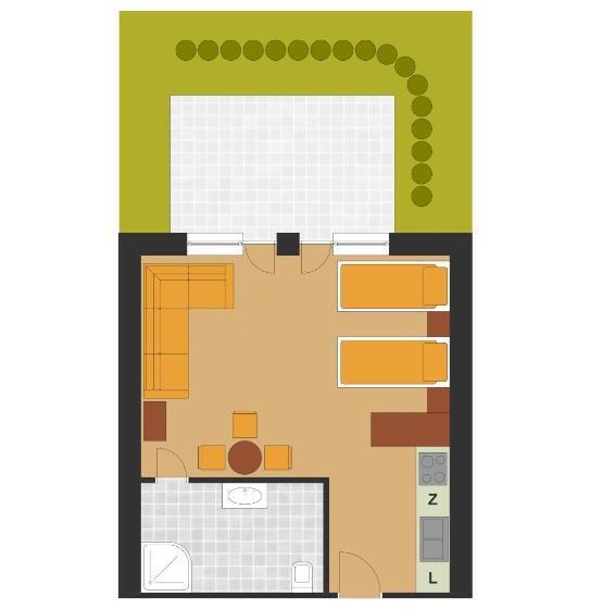 Апартаменты 1 Спальня Нижний Этаж, Villa Jura Pokoje Gościnne