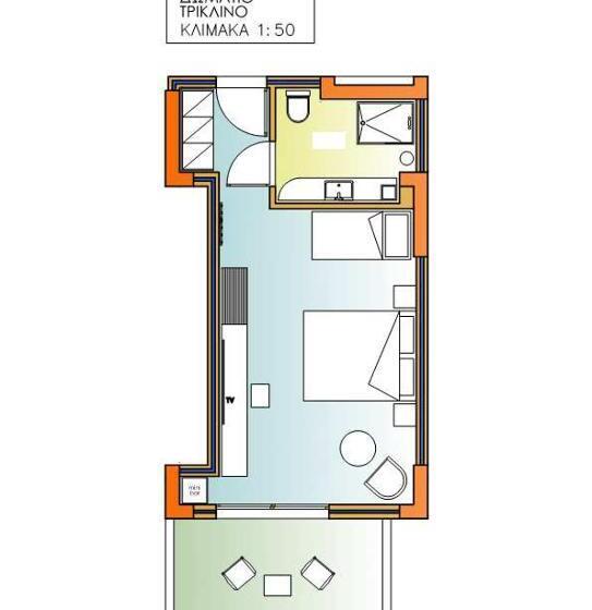 Трехместный Номер Стандарт с Балконом, Lagaria