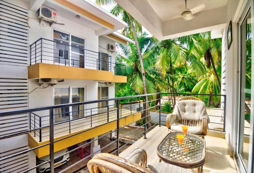 带泳池景观及2个卧室的公寓, Rainforest Enclave, Arpora   10 Mins To Baga Beach