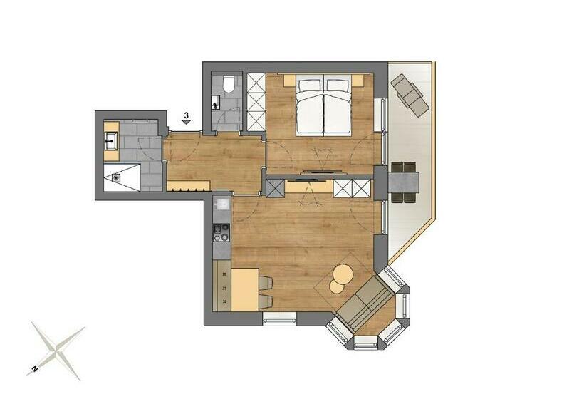 침실 1개 아파트, Apart Hotel Dreisonnenhof