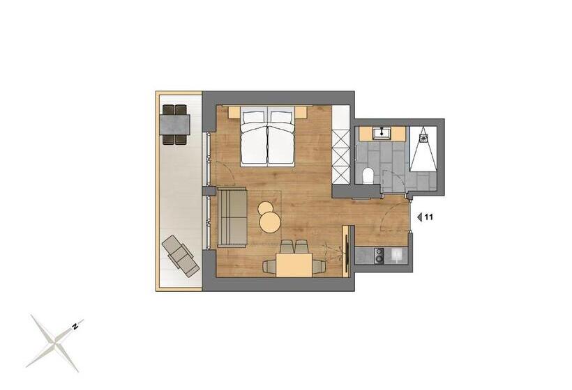 스탠다드 스튜디오 (전망), Apart Hotel Dreisonnenhof