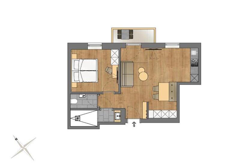 Апартаменты 1 Спальня, Apart Hotel Dreisonnenhof