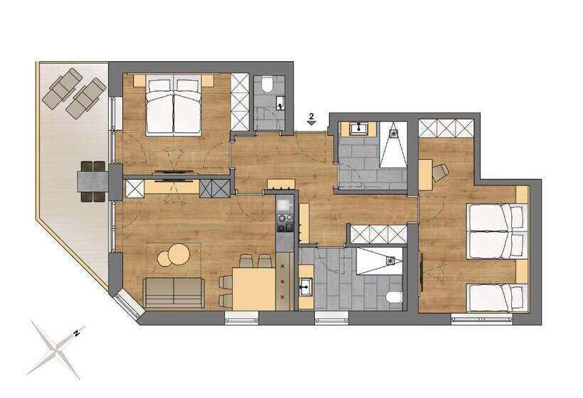 Апартаменты 2 Спальни, Apart Hotel Dreisonnenhof