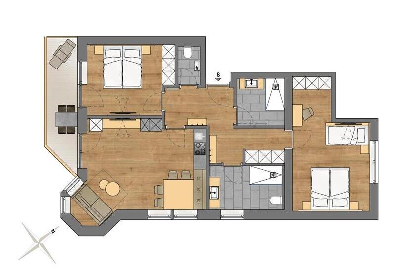 Апартаменты 2 Спальни, Apart Hotel Dreisonnenhof