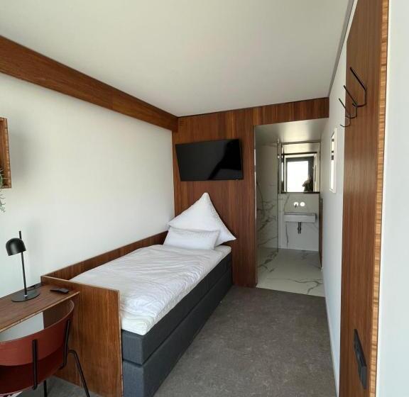 标准单人间, Tin Inn L Hückelhoven Einfach Gut   Das Hotel Aus Hochwertig Ausgebauten überseecontainern