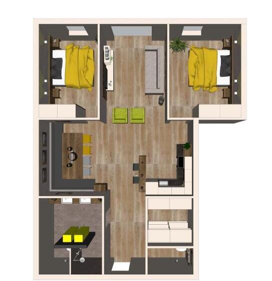 Апартаменты 2 Спальни с Балконом, Aparthotel Alptirol