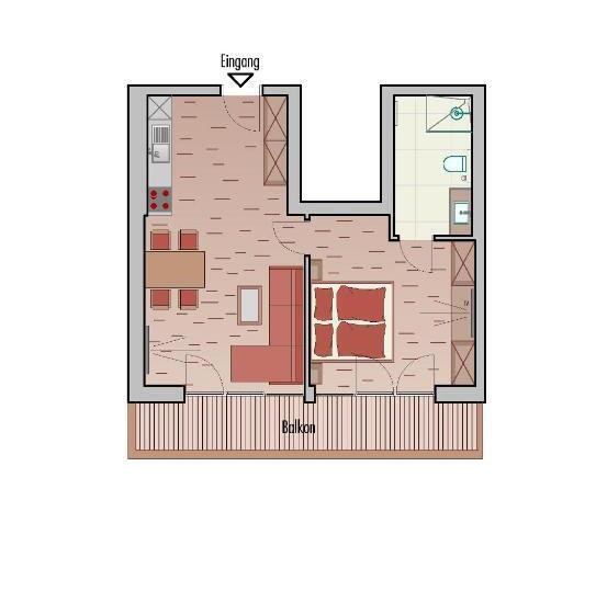Апартаменты Deluxe 1 Спальня, Aparthotel Gallahaus