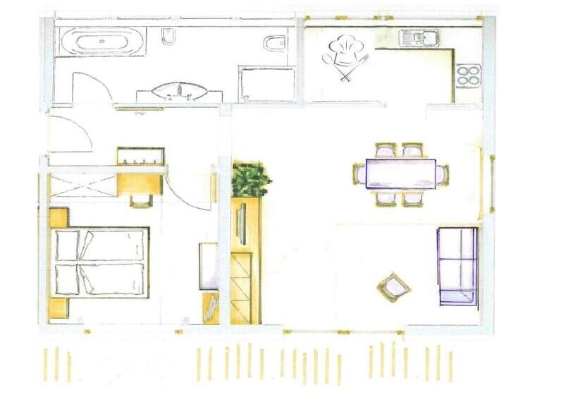 דירה בת חדר שינה 1 עם מרפסת, Försterhaus & Haus Andrea