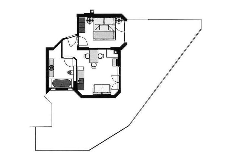 آپارتمان 1 خوابه با تراس, Rosamunde Apartments