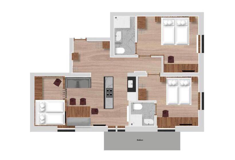 آپارتمان 3 خوابه, Hofgut Apartment & Lifestyle Resort Wagrain