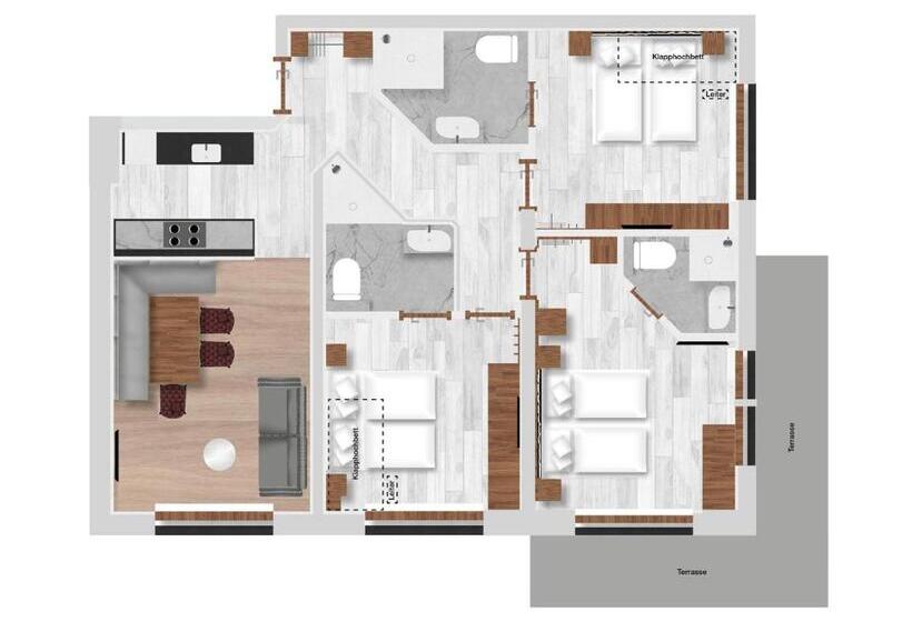 آپارتمان 3 خوابه, Hofgut Apartment & Lifestyle Resort Wagrain