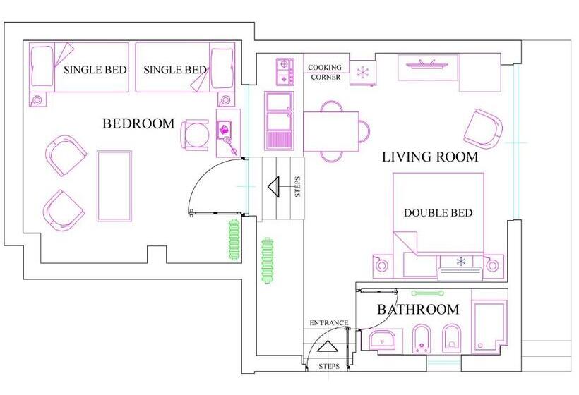 Апартаменты 1 Спальня Вид на Сад, B&b Le Palme