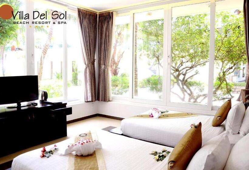 اتاق لوکس با چشم‌انداز باغ, Villa Del Sol Beach Resort & Spa