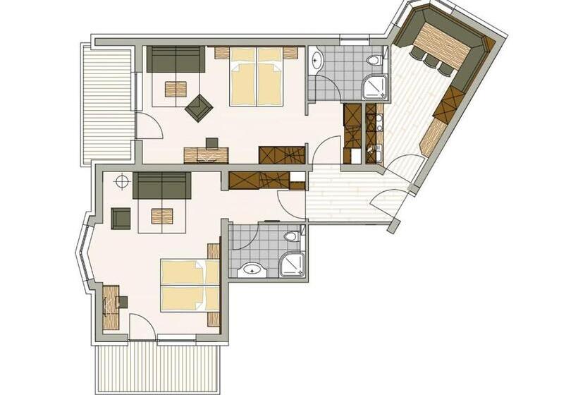 침실 2개 아파트, Residenz Allegra