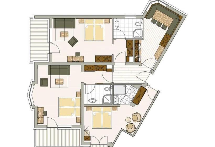 침실 3개 아파트, Residenz Allegra
