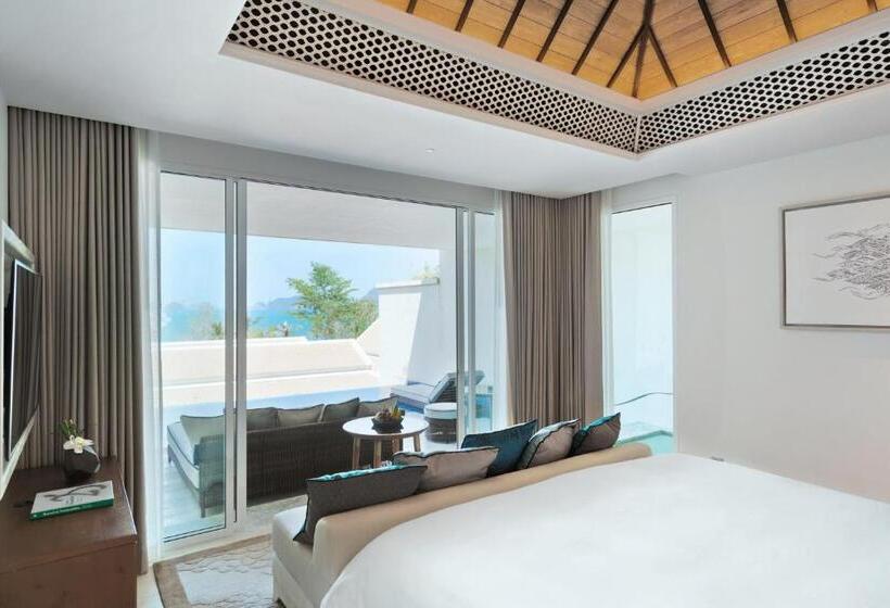 套房侧面可观海景, Banyan Tree Krabi