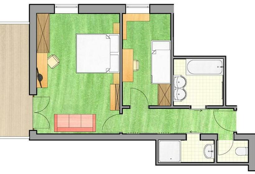 Апартаменты 1 Спальня с Балконом, Heidi Hotel Falkertsee   Kinder