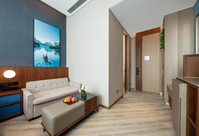 Номер Deluxe, Sha Zhi Ye Serviced Apartment Hotel   Houjie Wanda Plaza Liaoxia Subway Station
