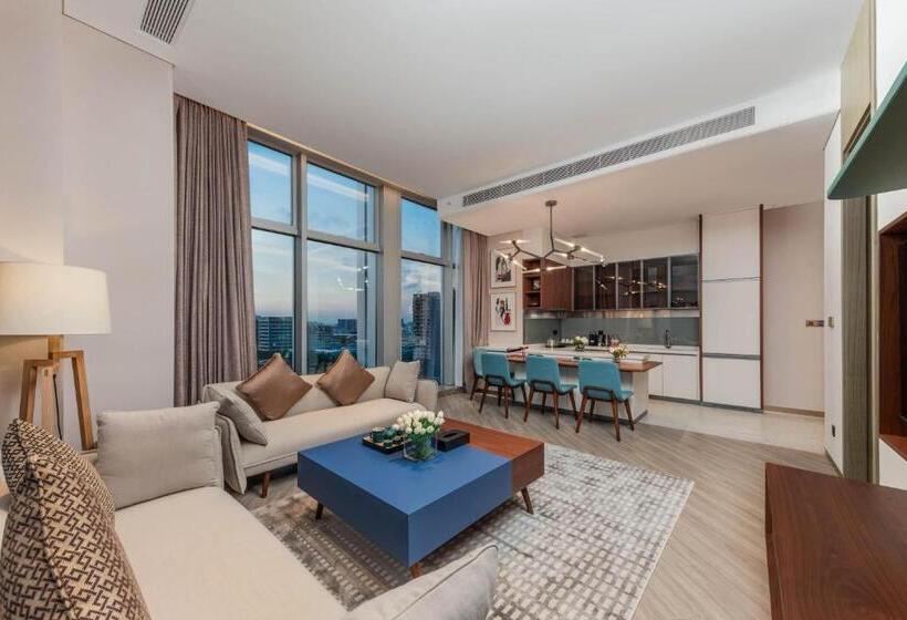 Люкс, Sha Zhi Ye Serviced Apartment Hotel   Houjie Wanda Plaza Liaoxia Subway Station