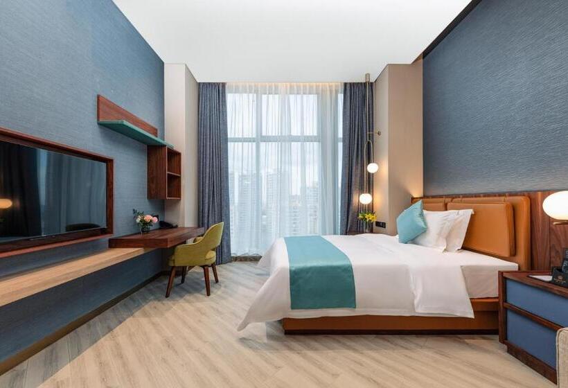 Номер Deluxe Кровать Кинг, Sha Zhi Ye Serviced Apartment Hotel   Houjie Wanda Plaza Liaoxia Subway Station