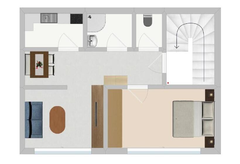 Apartamento 1 Dormitório, Appartementhaus Battisti