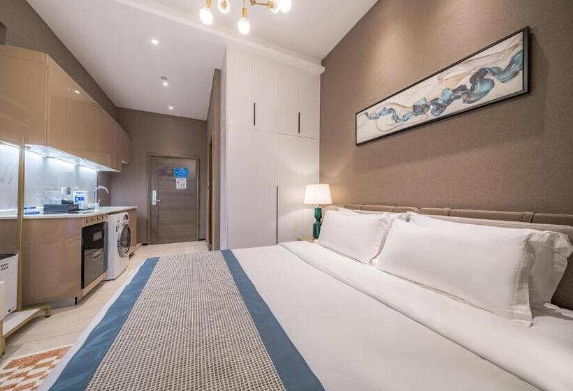 اتاق لوکس با تخت بزرگ, Gepai Executive Apartment   Shenzhen Futian Convention And Exhibition Center