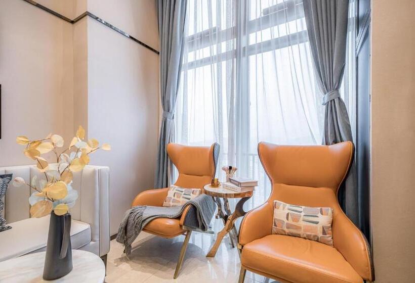 اتاق لوکس با تخت بزرگ, Gepai Executive Apartment   Shenzhen Futian Convention And Exhibition Center