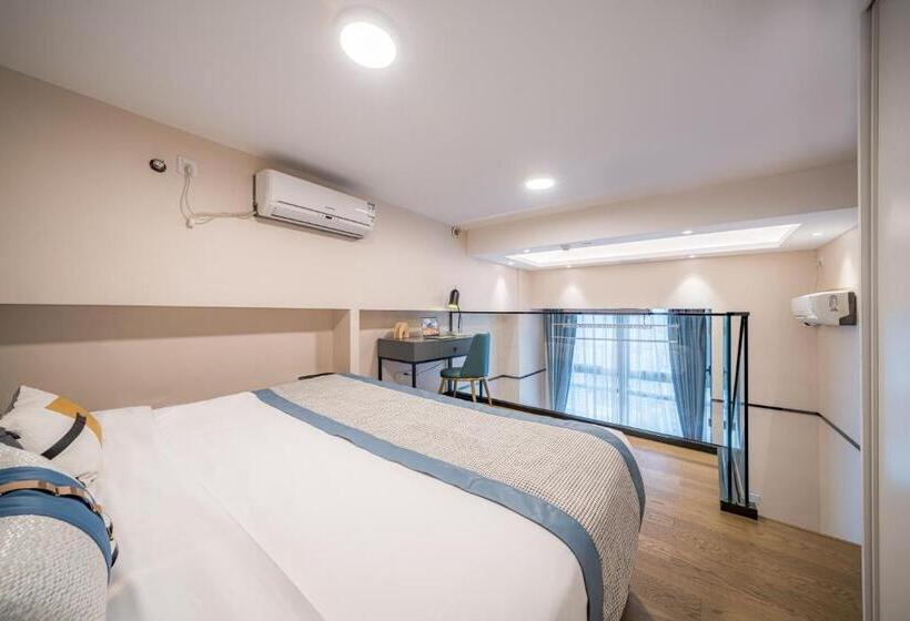 اتاق لوکس با تخت بزرگ, Gepai Executive Apartment   Shenzhen Futian Convention And Exhibition Center